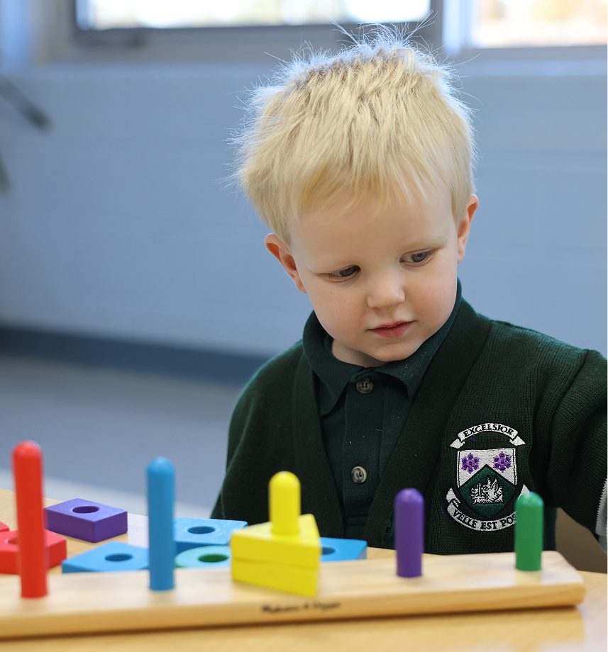 montessori student at desk