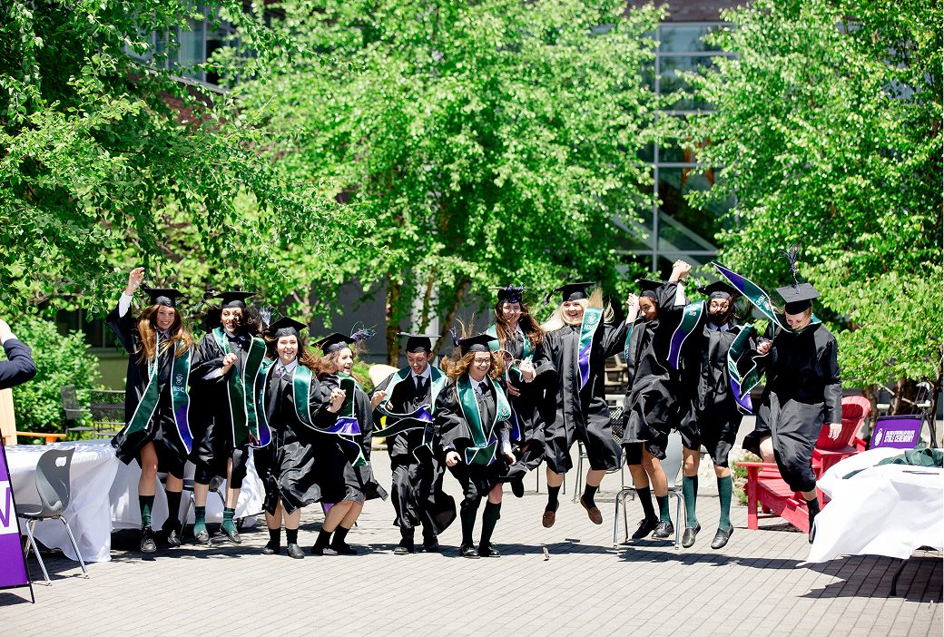 group of student walking