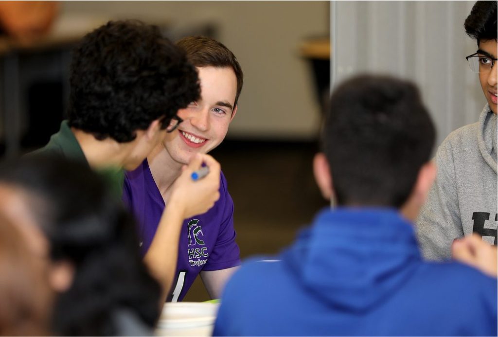 students at desk