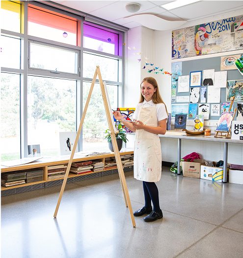 hsc student painting in art room