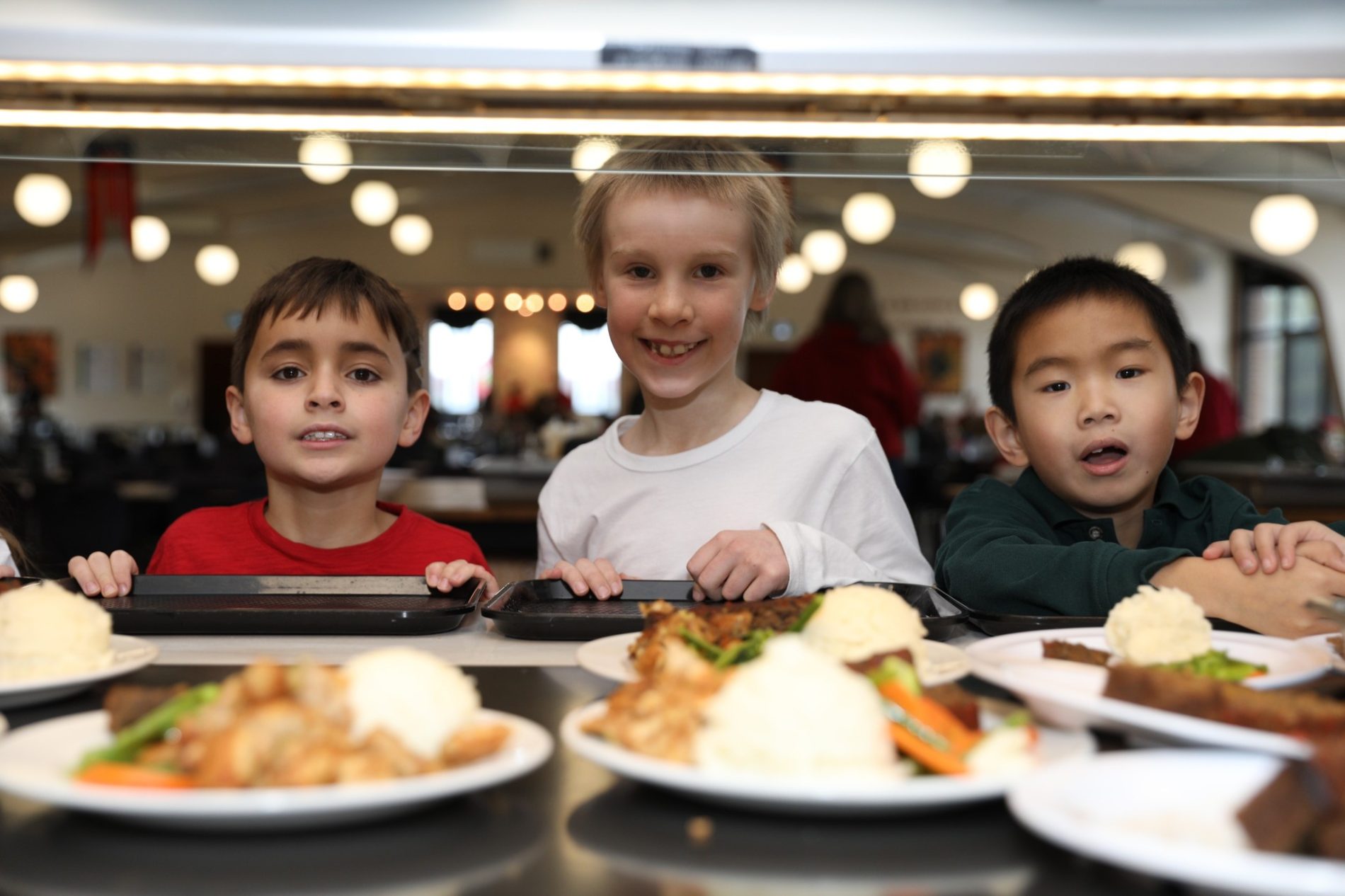 student waiting for meals