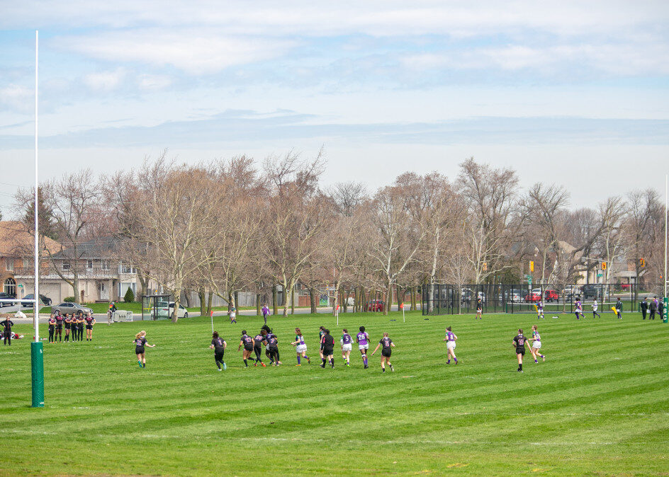 students playing soccer