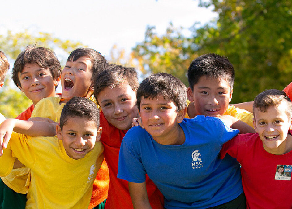 students in colored shirts