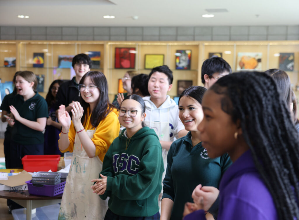 students at art gallery