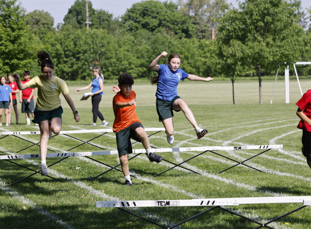 students at track and field