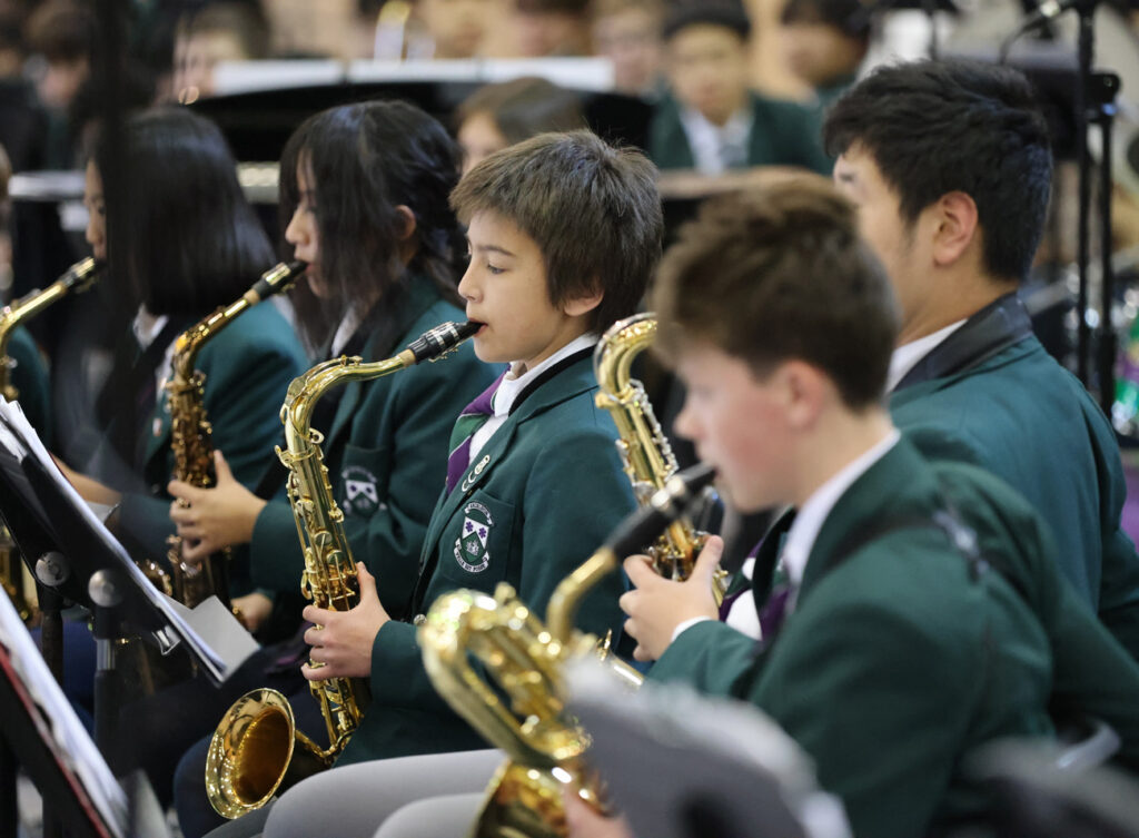 students playing saxophone